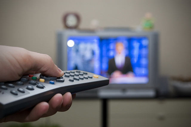 Using remote on television